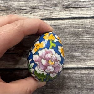 Decorative Egg Cloisonné - Blue Floral